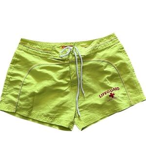 Verona XL Lime Green Newport Beach California Lifeguard Board Shorts Y5